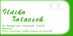 ildiko kolacsek business card