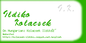 ildiko kolacsek business card